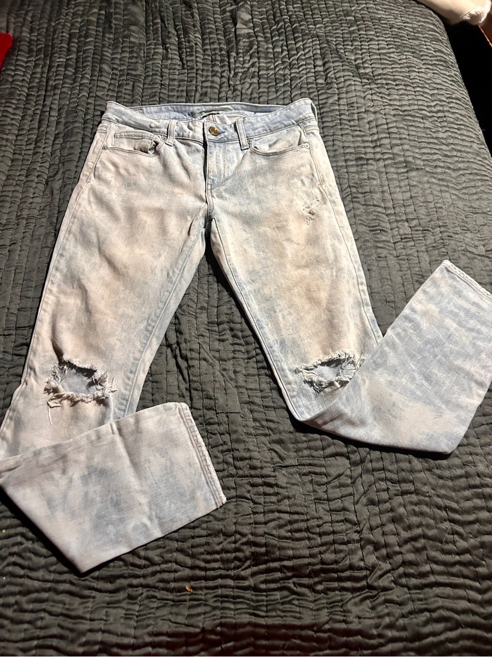 Distressed Vintage American Eagle Outfitters Stretch Straight Leg Jeans
